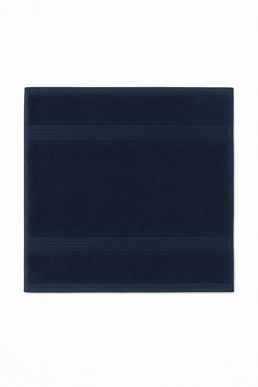 Navy Blue Facial Washcloths, 100% Peruvian Cotton, 12 x 12 Inch, Set of 2, Spa-Like Plush Cleansing Cloths for Sensitive Skin