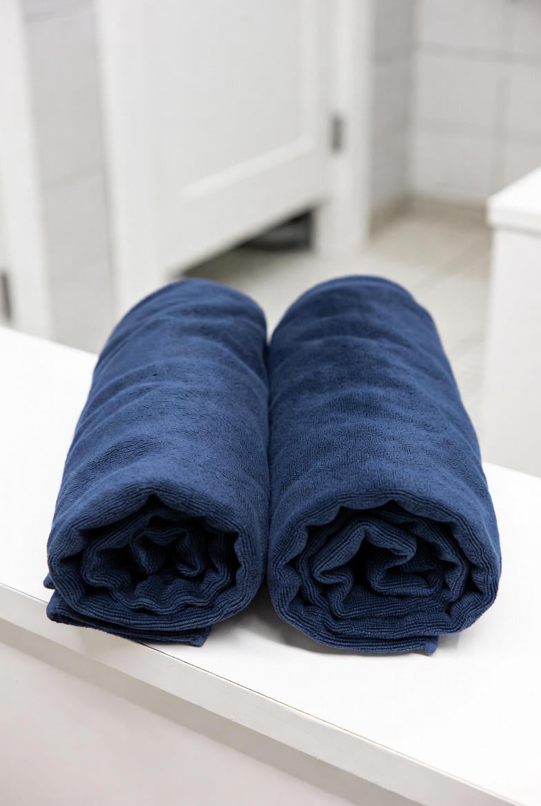 Microfiber Gym Towels, Navy Blue, 15.3 x 29.5 Inches, 3 Pack, Quick Drying, Super Soft and Absorbent, for Workout, Yoga, Gym Bag, Travel