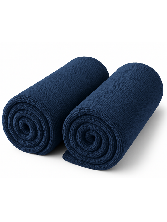 Microfiber Gym Towels, Navy Blue, 15.3 x 29.5 Inches, 3 Pack, Quick Drying, Super Soft and Absorbent, for Workout, Yoga, Gym Bag, Travel