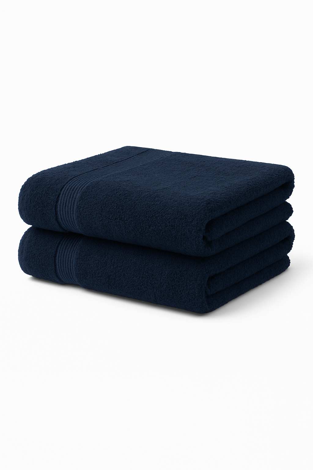 Navy Blue Facial Washcloths, 100% Peruvian Cotton, 12 x 12 Inch, Set of 2, Spa-Like Plush Cleansing Cloths for Sensitive Skin