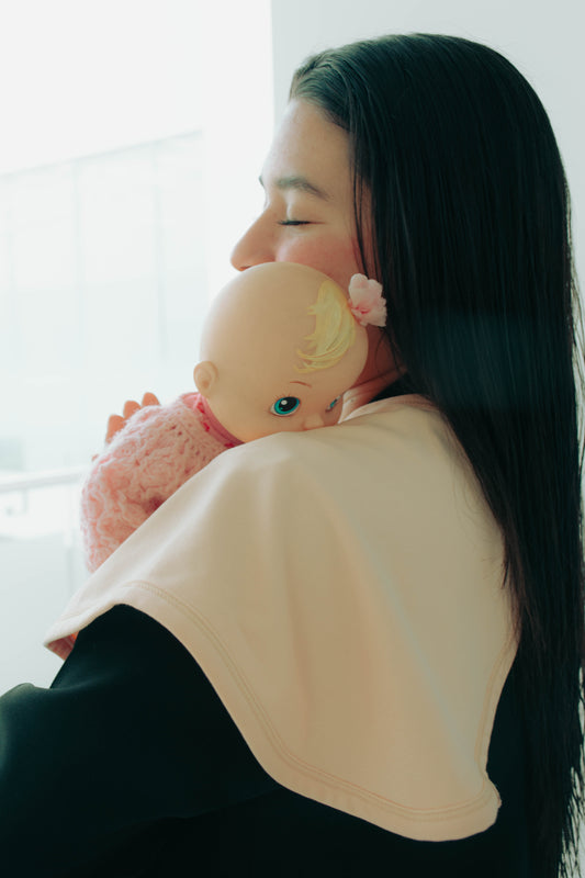 Eve Embrace Baby Burp Cloths - 3 Pack 100% Pima Cotton Absorbent Milk Spit Up Rags - Burping Cloths for Newborn, Girls Boys, Solid Peach