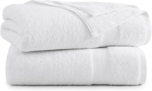 100% Cotton 2 Pack Bath Sheets (27"x55") - Peruvian Cotton - Large Bath Towels Set - Quick Drying, Soft & Absorbent Bathroom Towel Sets - Hotel Quality - White Towels