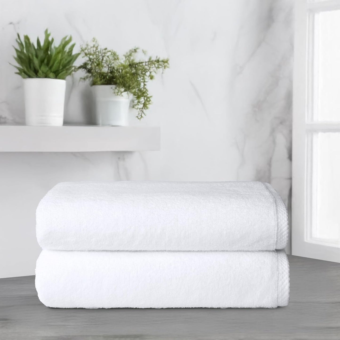100% Cotton 2 Pack Bath Sheets (27"x55") - Peruvian Cotton - Large Bath Towels Set - Quick Drying, Soft & Absorbent Bathroom Towel Sets - Hotel Quality - White Towels