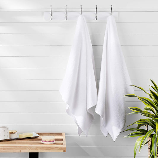 100% Cotton 2 Pack Bath Sheets (27"x55") - Peruvian Cotton - Large Bath Towels Set - Quick Drying, Soft & Absorbent Bathroom Towel Sets - Hotel Quality - White Towels